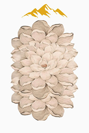 Modern Lazer Kesim Dijital Baskı Kaymaz Taban Halı H0426