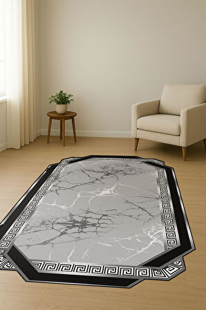 Modern Lazer Kesim Dijital Baskı Kaymaz Taban Halı H0441