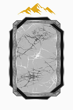 Modern Lazer Kesim Dijital Baskı Kaymaz Taban Halı H0441