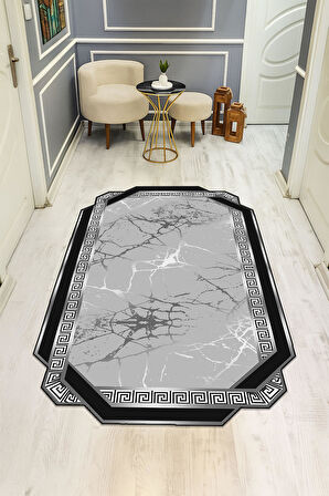 Modern Lazer Kesim Dijital Baskı Kaymaz Taban Halı H0441