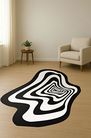 Modern Lazer Kesim Dijital Baskı Kaymaz Taban Halı H0450