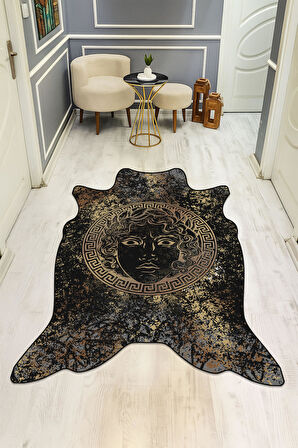 Modern Lazer Kesim Dijital Baskı Kaymaz Taban Halı H0851