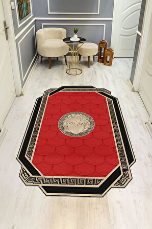 Modern Lazer Kesim Dijital Baskı Kaymaz Taban Halı H0852