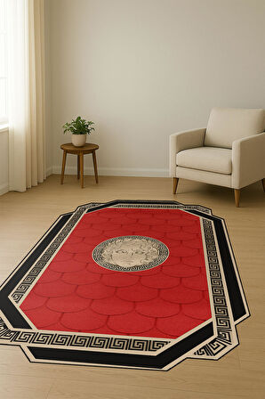 Modern Lazer Kesim Dijital Baskı Kaymaz Taban Halı H0852