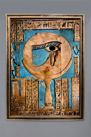 Antik Mısır Desenli Dijital Baskılı Kadife Kumaş Çerçeveli Tablo TBL0059