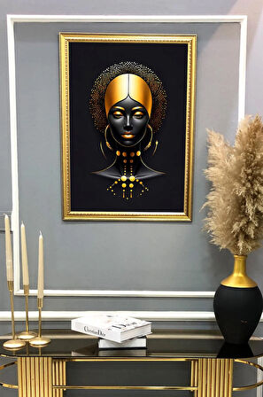 Kadın Figürlü Dijital Baskılı Kadife Kumaş Çerçeveli Tablo TBL0070