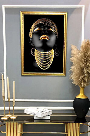 Kadın Figürlü Dijital Baskılı Kadife Kumaş Çerçeveli Tablo TBL0071