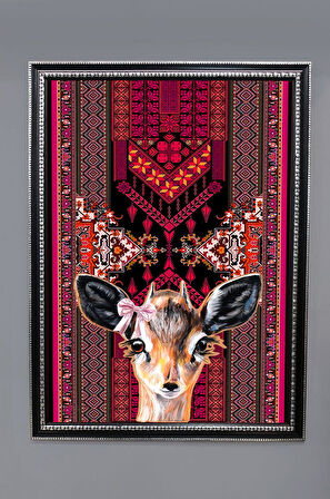 Ceylan Figürlü Dijital Baskılı Kadife Kumaş Çerçeveli Tablo TBL0076