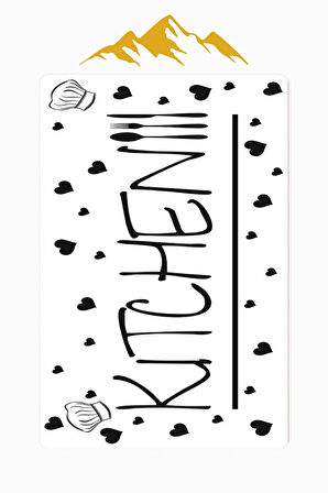 Kitchen Desenli Dijital Baskı Kaymaz Taban Mutfak Halısı H0060