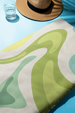 Dijital Baskı Plaj Deniz Havlusu Soyut Desenli Peştamal HVL0193