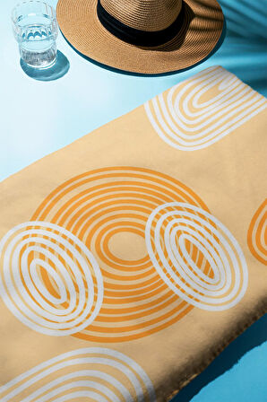 Dijital Baskı Plaj Deniz Havlusu Soyut Desenli Peştamal HVL0196