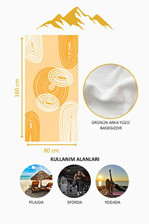Dijital Baskı Plaj Deniz Havlusu Soyut Desenli Peştamal HVL0196