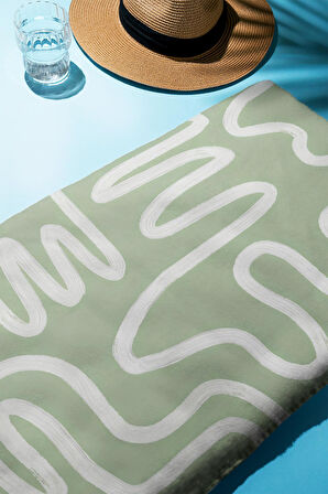 Dijital Baskı Plaj Deniz Havlusu Soyut Desenli Peştamal HVL0209