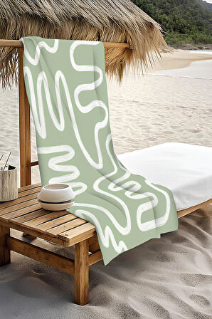 Dijital Baskı Plaj Deniz Havlusu Soyut Desenli Peştamal HVL0209