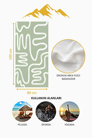 Dijital Baskı Plaj Deniz Havlusu Soyut Desenli Peştamal HVL0209