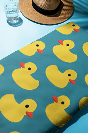 Dijital Baskı Plaj Deniz Havlusu Ördek Desenli Peştamal HVL0210