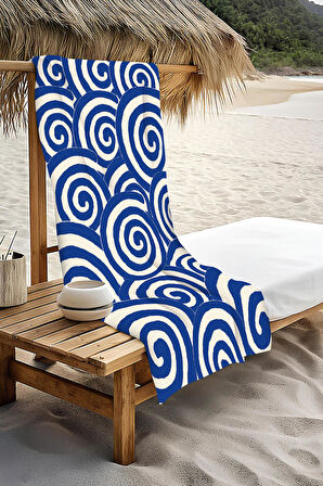 Dijital Baskı Plaj Deniz Havlusu Modern Desenli Peştamal HVL0216