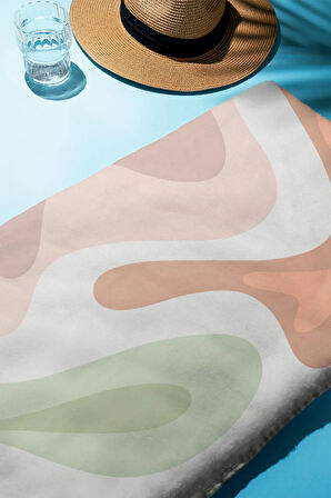 Dijital Baskı Plaj Deniz Havlusu Soyut Desenli Peştamal HVL0221