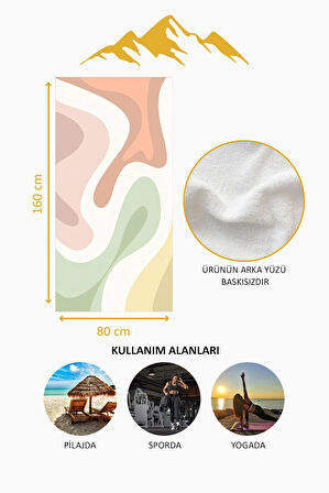 Dijital Baskı Plaj Deniz Havlusu Soyut Desenli Peştamal HVL0221