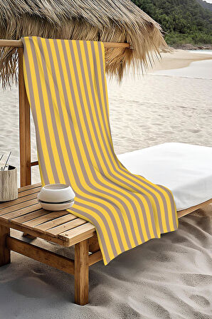 Dijital Baskı Plaj Deniz Havlusu Renkli Çizgili Desen Peştamal HVL0222