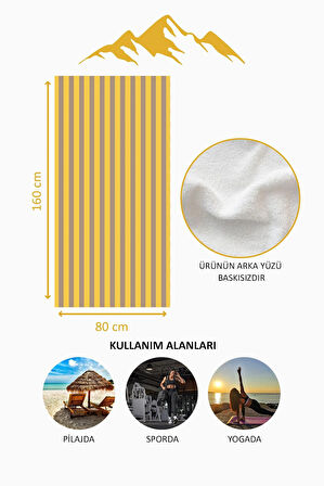 Dijital Baskı Plaj Deniz Havlusu Renkli Çizgili Desen Peştamal HVL0222
