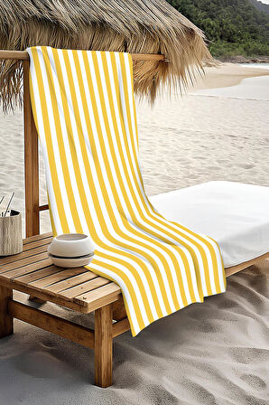 Dijital Baskı Plaj Deniz Havlusu Renkli Çizgili Desen Peştamal HVL0223