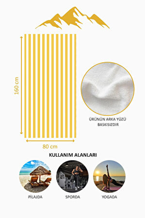 Dijital Baskı Plaj Deniz Havlusu Renkli Çizgili Desen Peştamal HVL0223