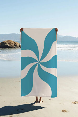 Dijital Baskı Plaj Deniz Havlusu Soyut Desenli Peştamal HVL0225