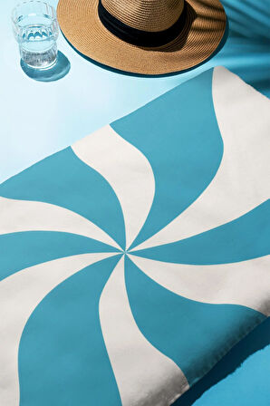 Dijital Baskı Plaj Deniz Havlusu Soyut Desenli Peştamal HVL0225