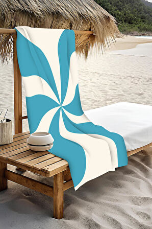 Dijital Baskı Plaj Deniz Havlusu Soyut Desenli Peştamal HVL0225