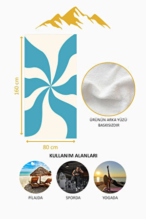 Dijital Baskı Plaj Deniz Havlusu Soyut Desenli Peştamal HVL0225