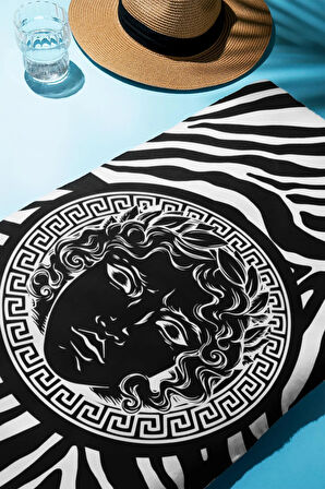 Dijital Baskı Plaj Deniz Havlusu Apollo Modern Desenli Peştamal HVL0230