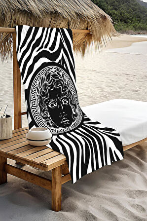 Dijital Baskı Plaj Deniz Havlusu Apollo Modern Desenli Peştamal HVL0230