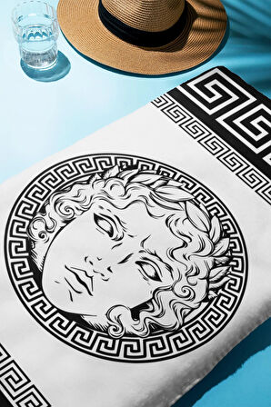 Dijital Baskı Plaj Deniz Havlusu Apollo Modern Desenli Peştamal HVL0231