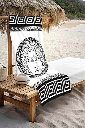 Dijital Baskı Plaj Deniz Havlusu Apollo Modern Desenli Peştamal HVL0231