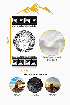 Dijital Baskı Plaj Deniz Havlusu Apollo Modern Desenli Peştamal HVL0231