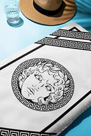 Dijital Baskı Plaj Deniz Havlusu Apollo Modern Desenli Peştamal HVL0232