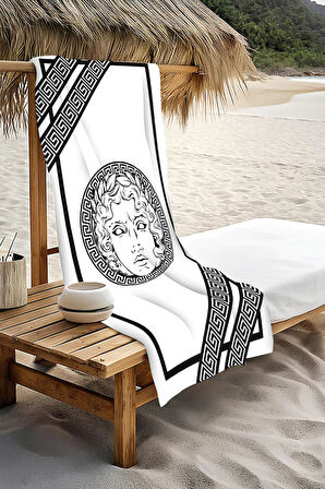 Dijital Baskı Plaj Deniz Havlusu Apollo Modern Desenli Peştamal HVL0232