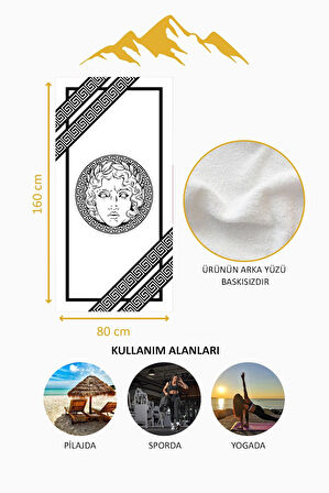 Dijital Baskı Plaj Deniz Havlusu Apollo Modern Desenli Peştamal HVL0232