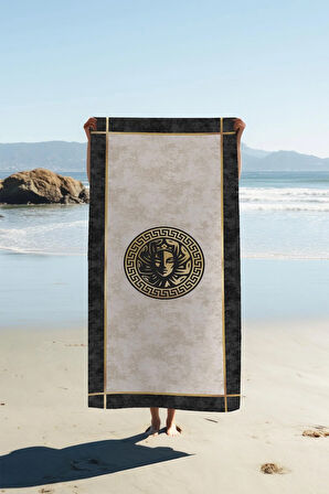 Dijital Baskı Plaj Deniz Havlusu Apollo Modern Desenli Peştamal HVL0233