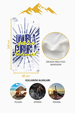 Dijital Baskı Plaj Deniz Havlusu Genç Sportif Desen Peştamal HVL0234