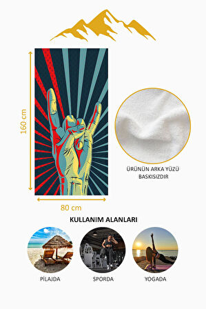 Dijital Baskı Plaj Deniz Havlusu Retro Desenli Peştamal HVL0145