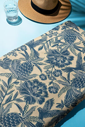 Dijital Baskı Plaj Deniz Havlusu Modern Bacı Milano Desenli Peştamal HVL0155