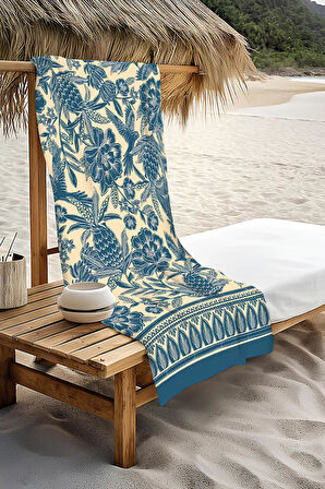 Dijital Baskı Plaj Deniz Havlusu Modern Bacı Milano Desenli Peştamal HVL0155