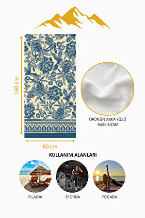 Dijital Baskı Plaj Deniz Havlusu Modern Bacı Milano Desenli Peştamal HVL0155