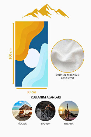 Dijital Baskı Plaj Deniz Havlusu Soyut Desenli Peştamal HVL0158