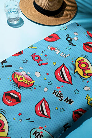 Dijital Baskı Plaj Deniz Havlusu Modern Desenli Peştamal HVL0174