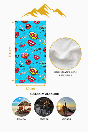 Dijital Baskı Plaj Deniz Havlusu Modern Desenli Peştamal HVL0174