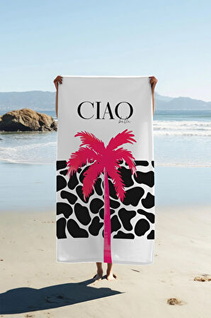 Dijital Baskı Plaj Deniz Havlusu CIAO Desenli Peştamal HVL0175