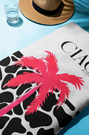 Dijital Baskı Plaj Deniz Havlusu CIAO Desenli Peştamal HVL0175